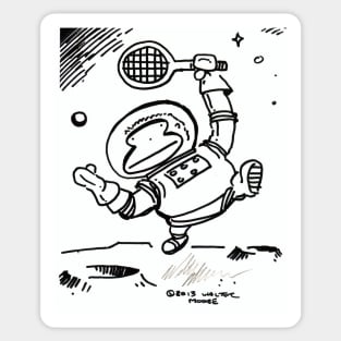 Space Ape Serves Tennis Ball Sticker